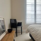 Office chair with armrests in thick black leather, Cattelan Italia