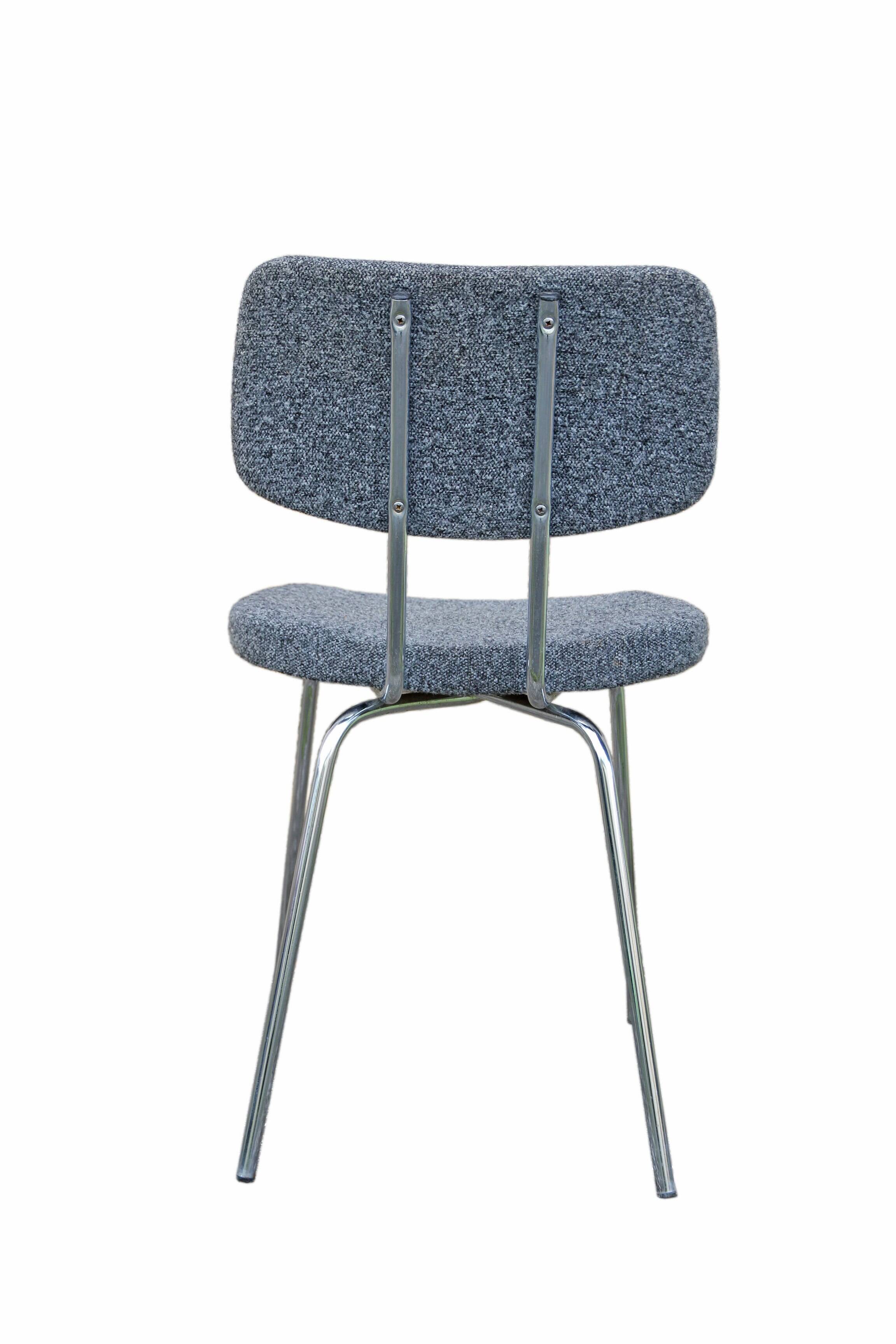 Vintage gray stainless steel tube office chair