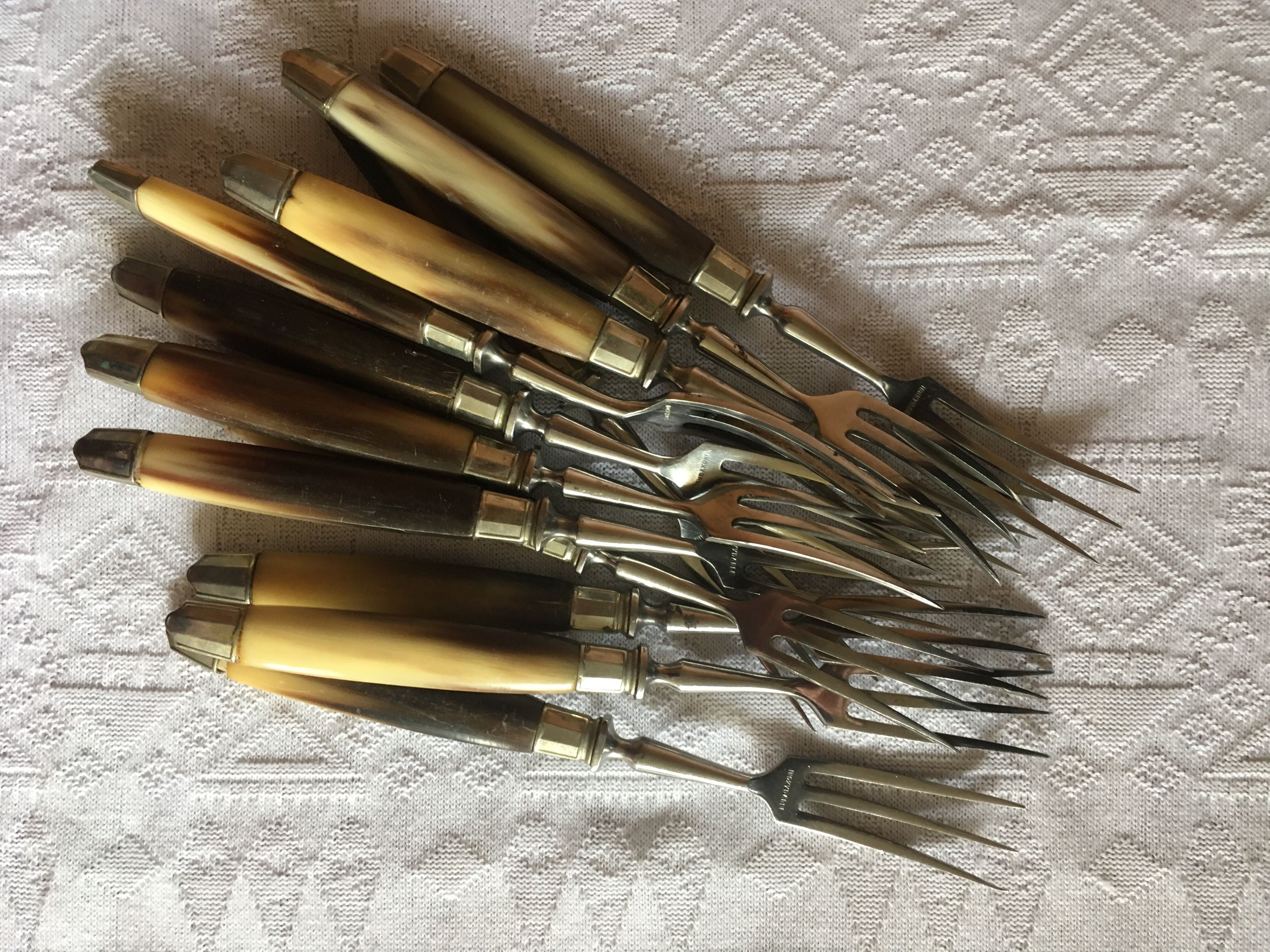 Series of dessert cutlery in stainless steel "with two lions"