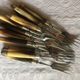 Series of dessert cutlery in stainless steel "with two lions"