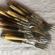 Series of dessert cutlery in stainless steel "with two lions"
