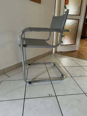 Mid-Century Grey Tubular Chair, 1960s