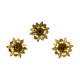Set of 3 Golden Florentiner Leaf Theatre Wall Ceiling Light Sconces, Italy 1960s