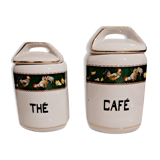 Pair of pretty chicken spice boxes