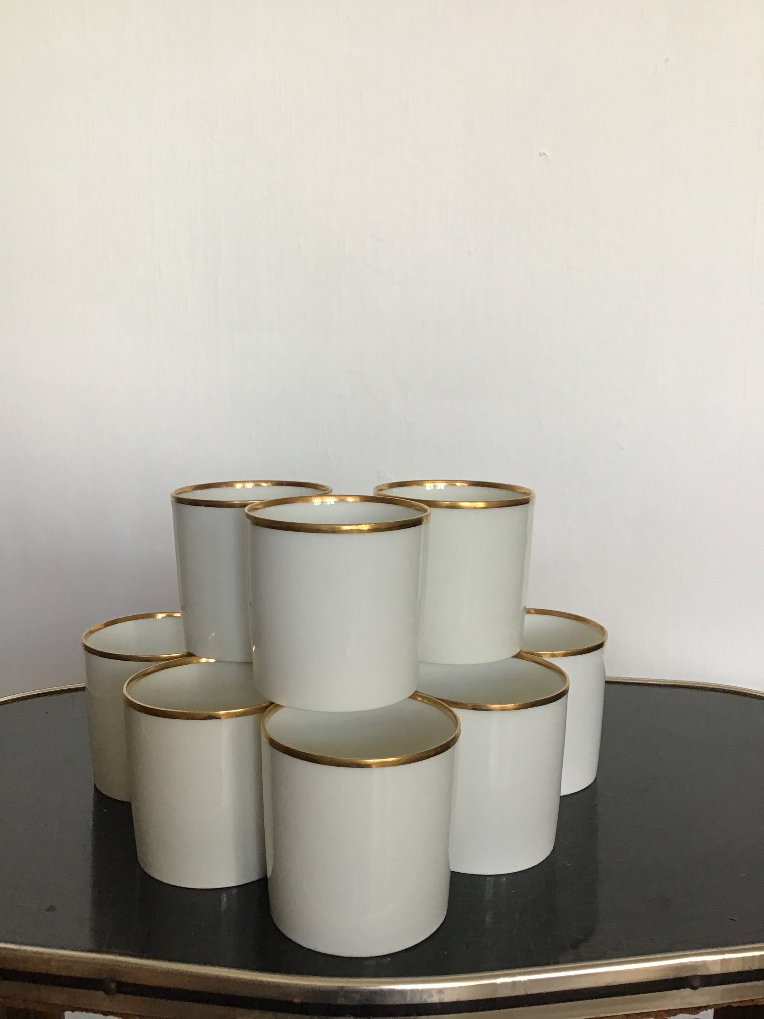 11 cups Gallia porcelain goldware