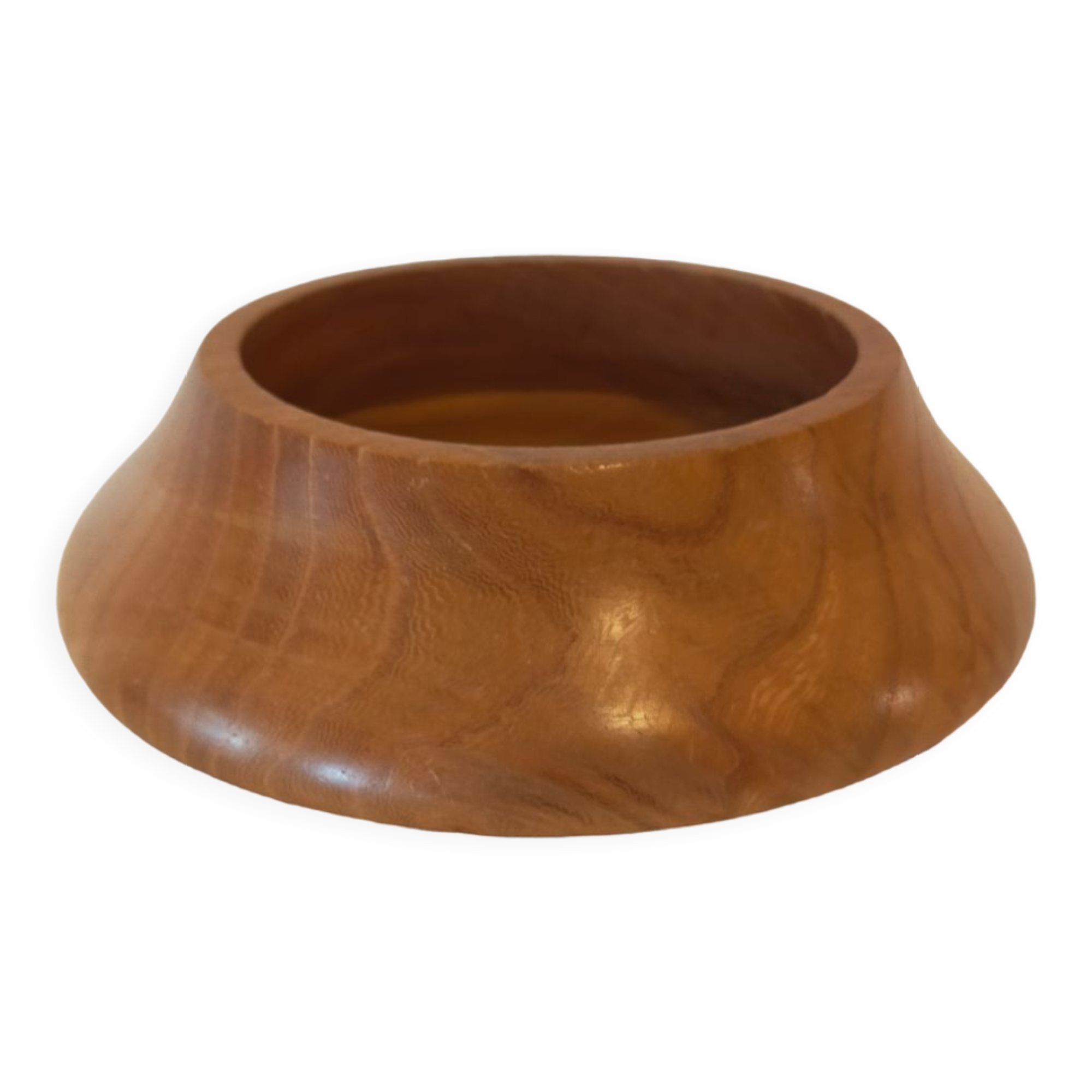 Empty turned wooden pocket