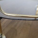 Brass and glass rolling trolley 1970