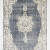 6x10 Navy Blue Turkish Vintage Rug, 193x315Cm