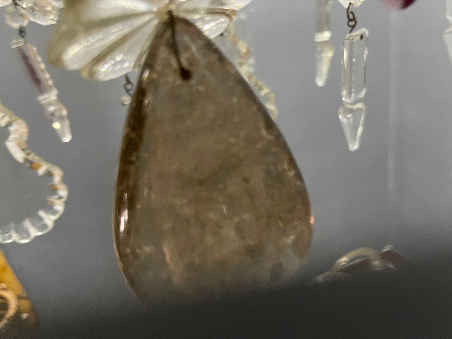 Chandelier vintage en cristal italien avec bobeches en verre lilas, 1