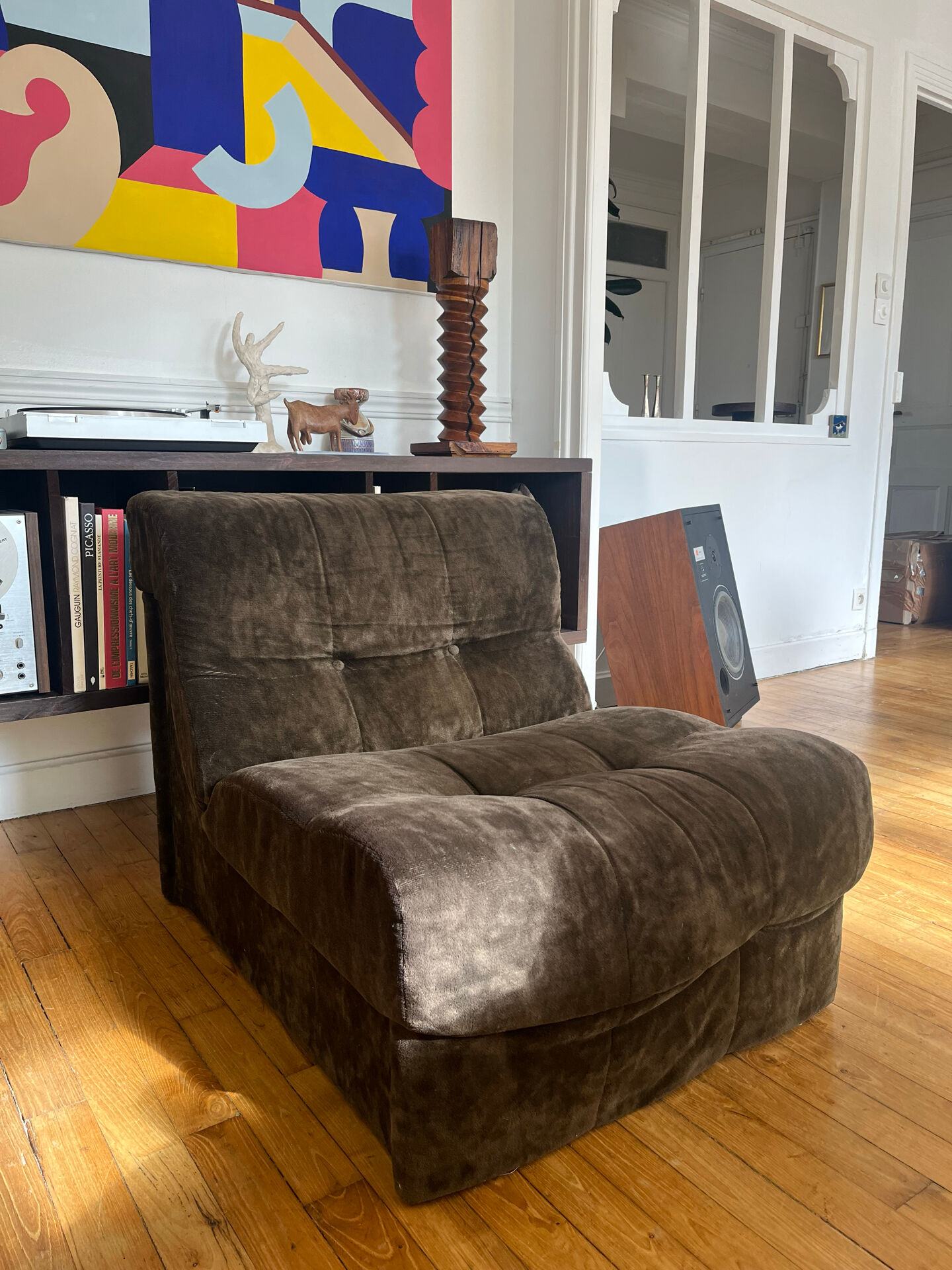 Vintage velvet armchair
