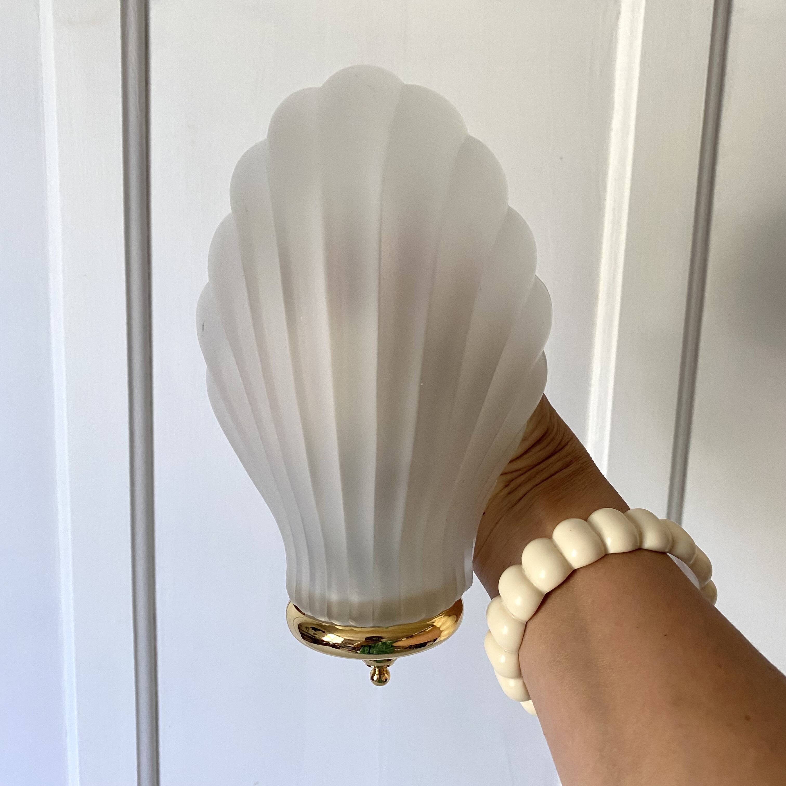 Frosted glass shell wall lights