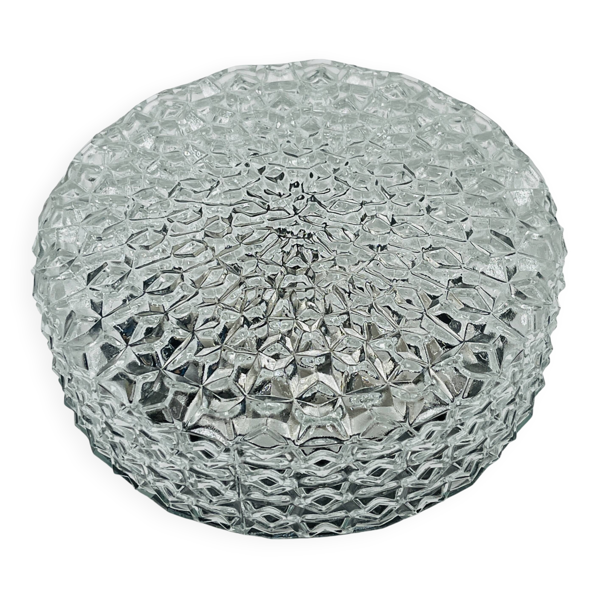 Vintage diamond point glass wall light RZB