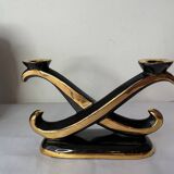 Art deco vase and candle holder set