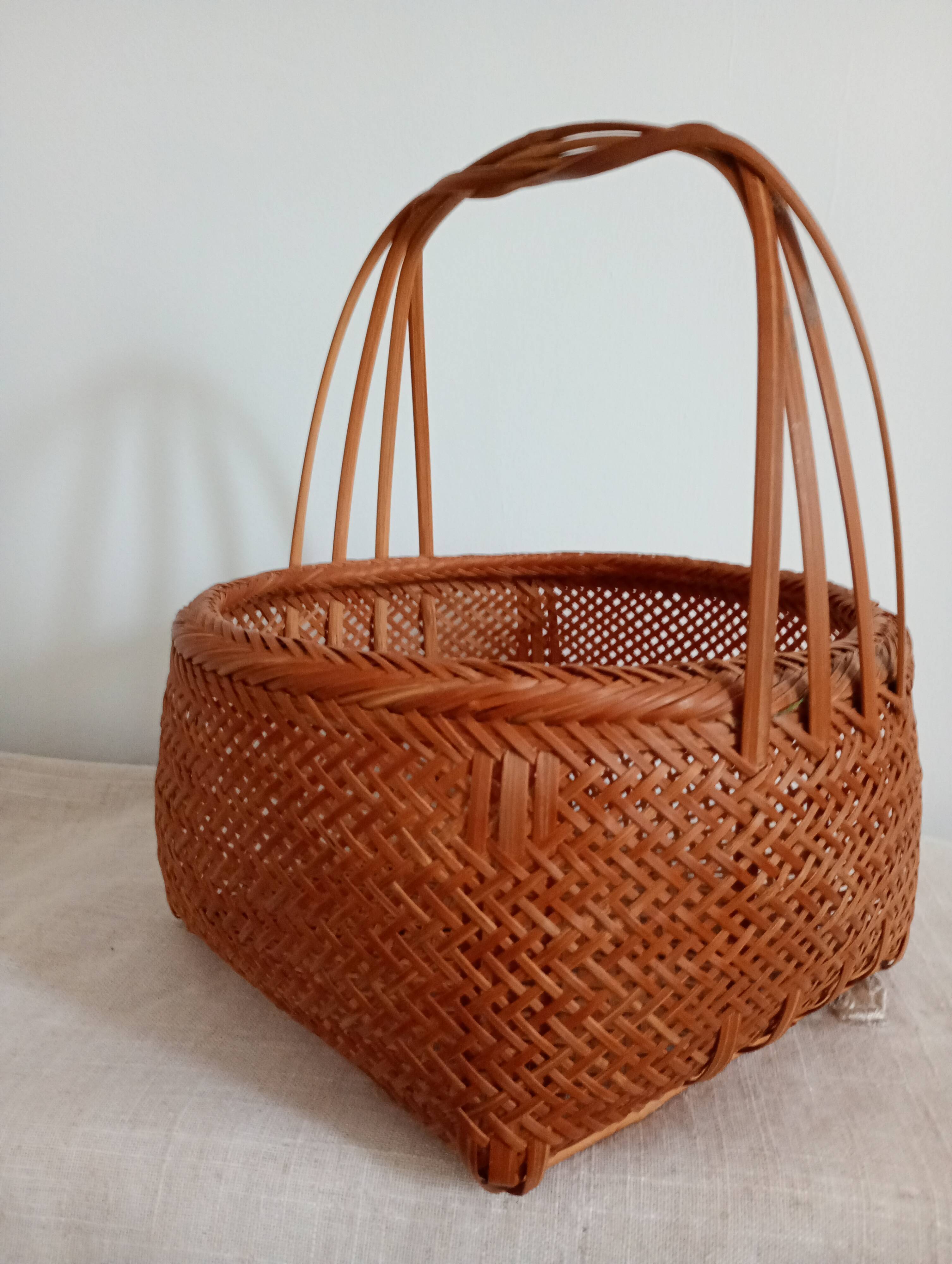 Asian woven bamboo basket