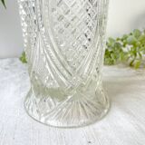 Vintage glass vase with geometric pattern