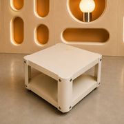 Table basse vintage Space Age – design futuriste années 70 – double pl