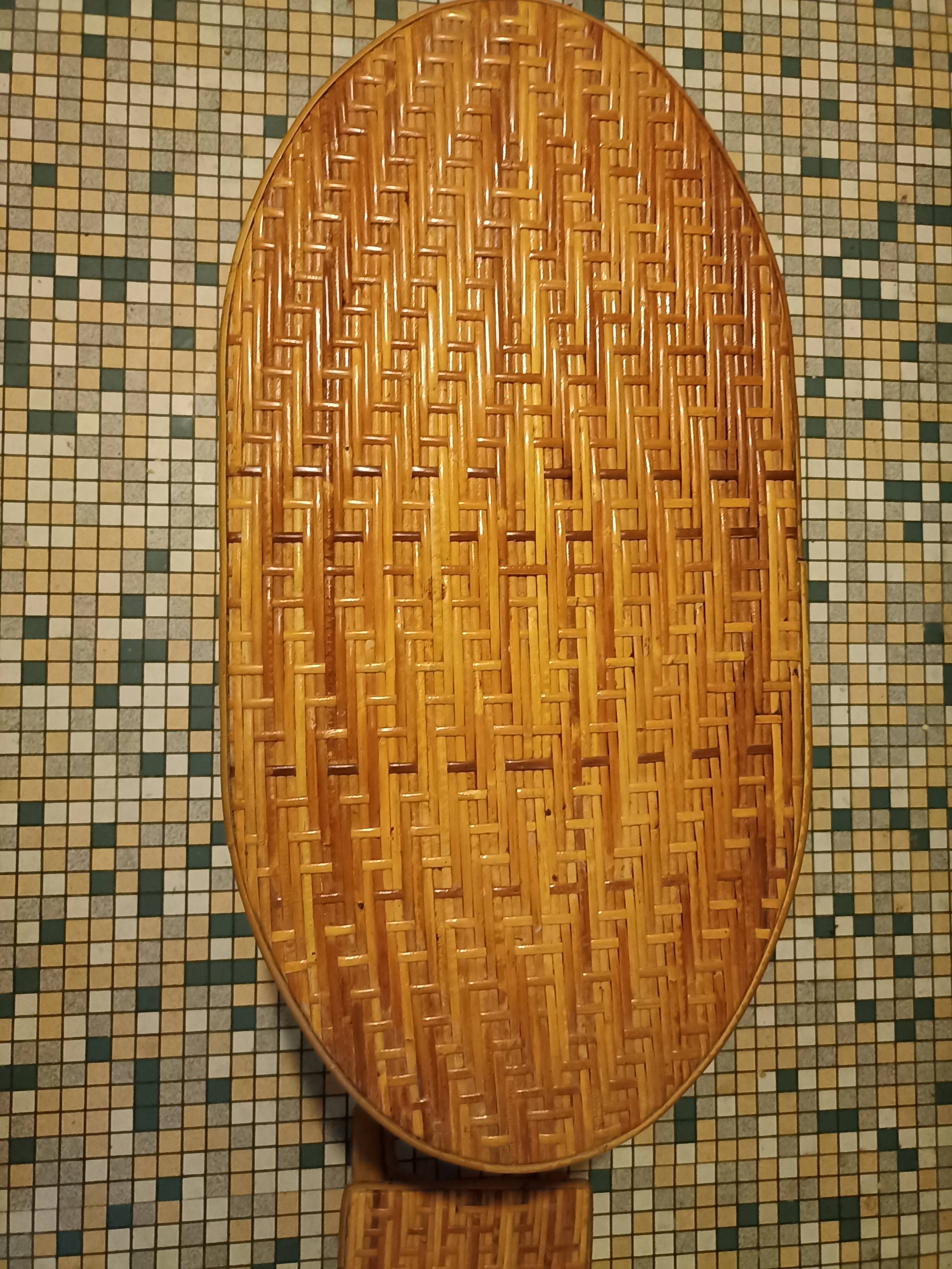 Rattan and wicker table set