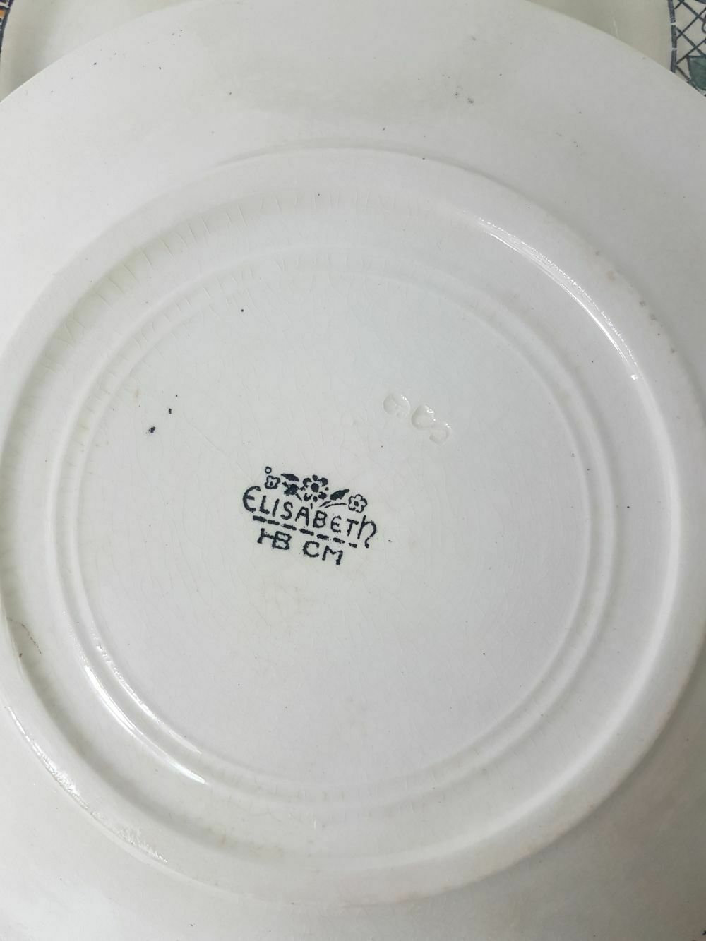 Set of 6 dessert plates in earthenware HBCM model Elisabeth