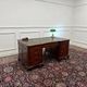 Classic English partner desk green leather