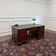 Classic English partner desk green leather