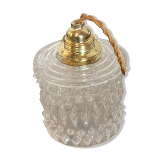 Vintage molded glass pendant lamp