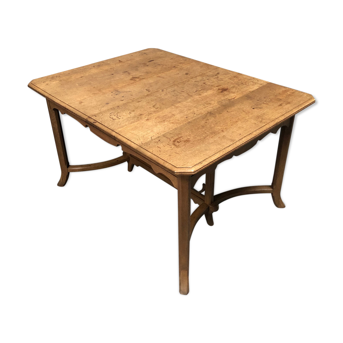 Dutch oak kitchen table in art deco style from the 1930s