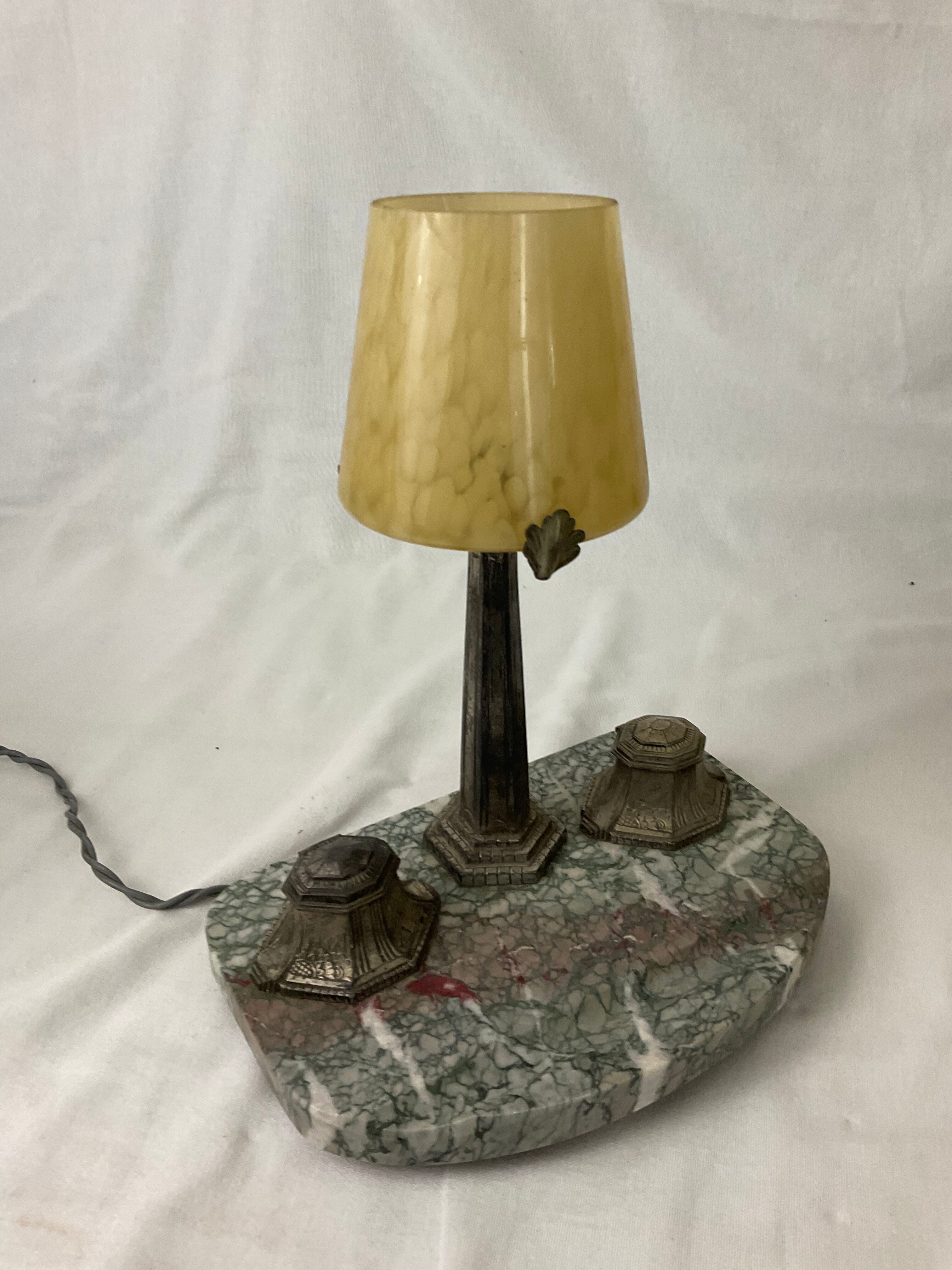 Desk lamp inkwell art nouveau art deco 1930s 30s