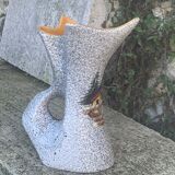 Vase tess in glazed ceramic pattern vintage and collector mountain chalet