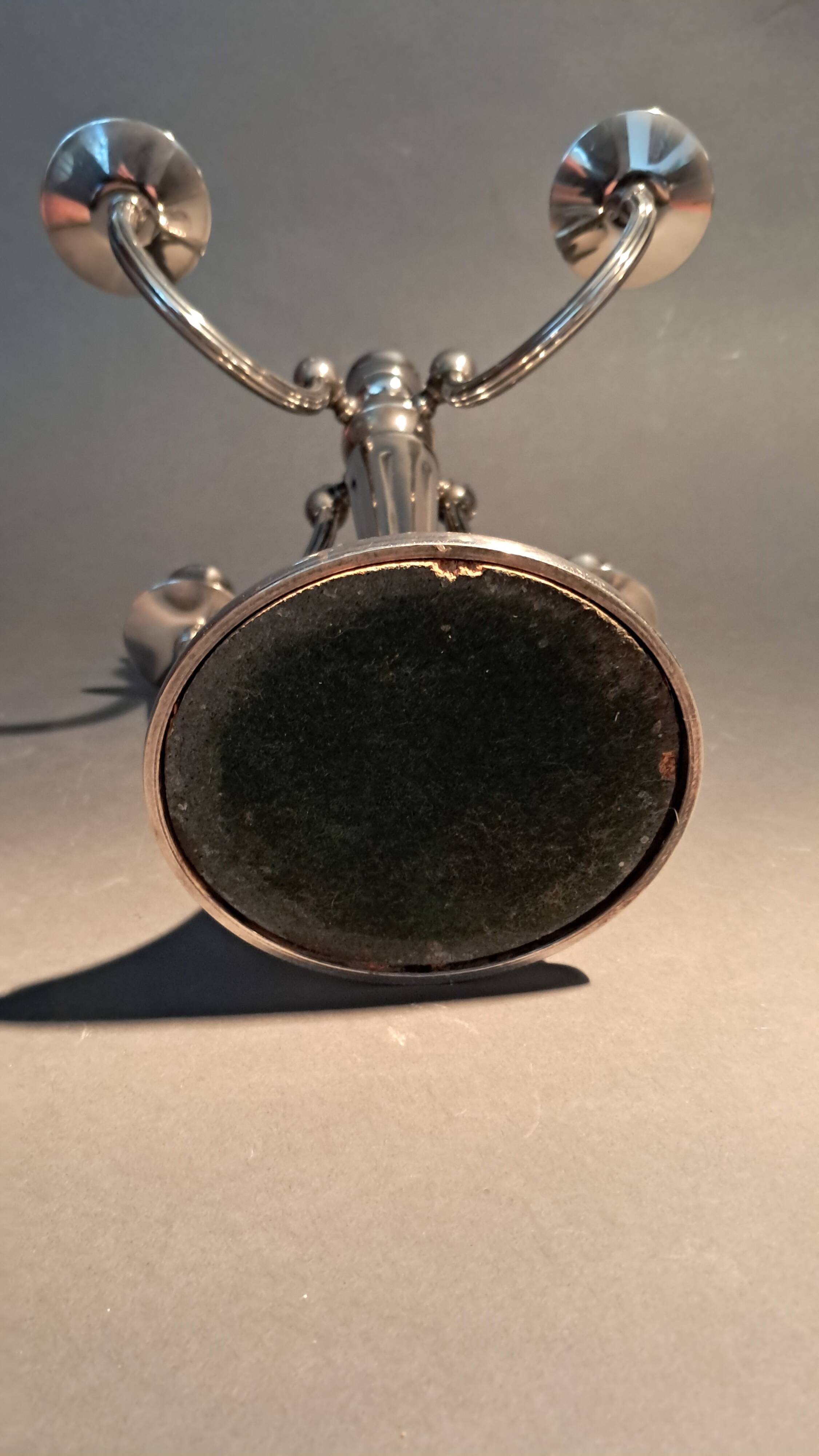 Silver plated 5 candle chandelier, England 1960.