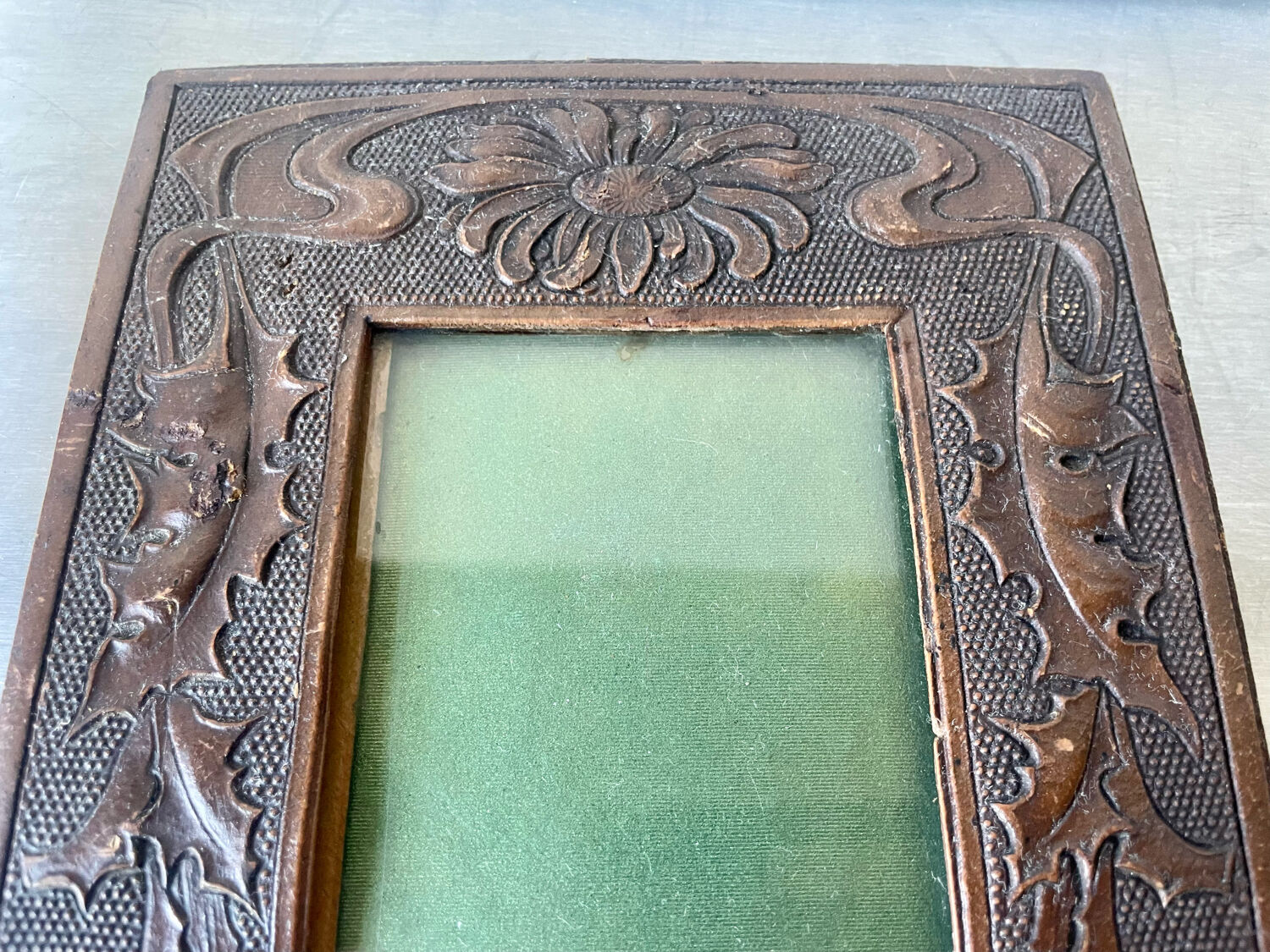 Art nouveau frame carved wood