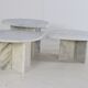 Ensemble de 3 tables d'appoint en marbre en forme de goutte d'eau, table basse vintage.
