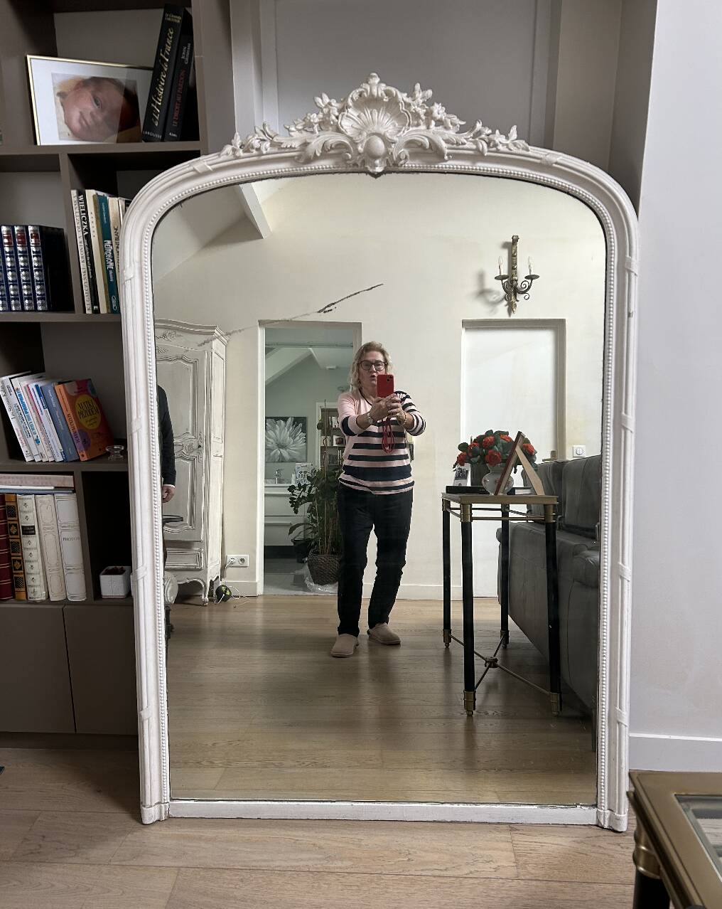 Antique Louis XV style mirror - mercury glass - 175 x 110 cm