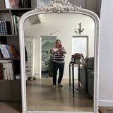 Antique Louis XV style mirror - mercury glass - 175 x 110 cm