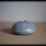 Ensemble de 3 vases céramique, vase boule et vase forme oursin, vase signé, collection,
