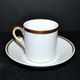 Charles Hebert Rouen porcelain – Antique litron coffee cup with gold trim.