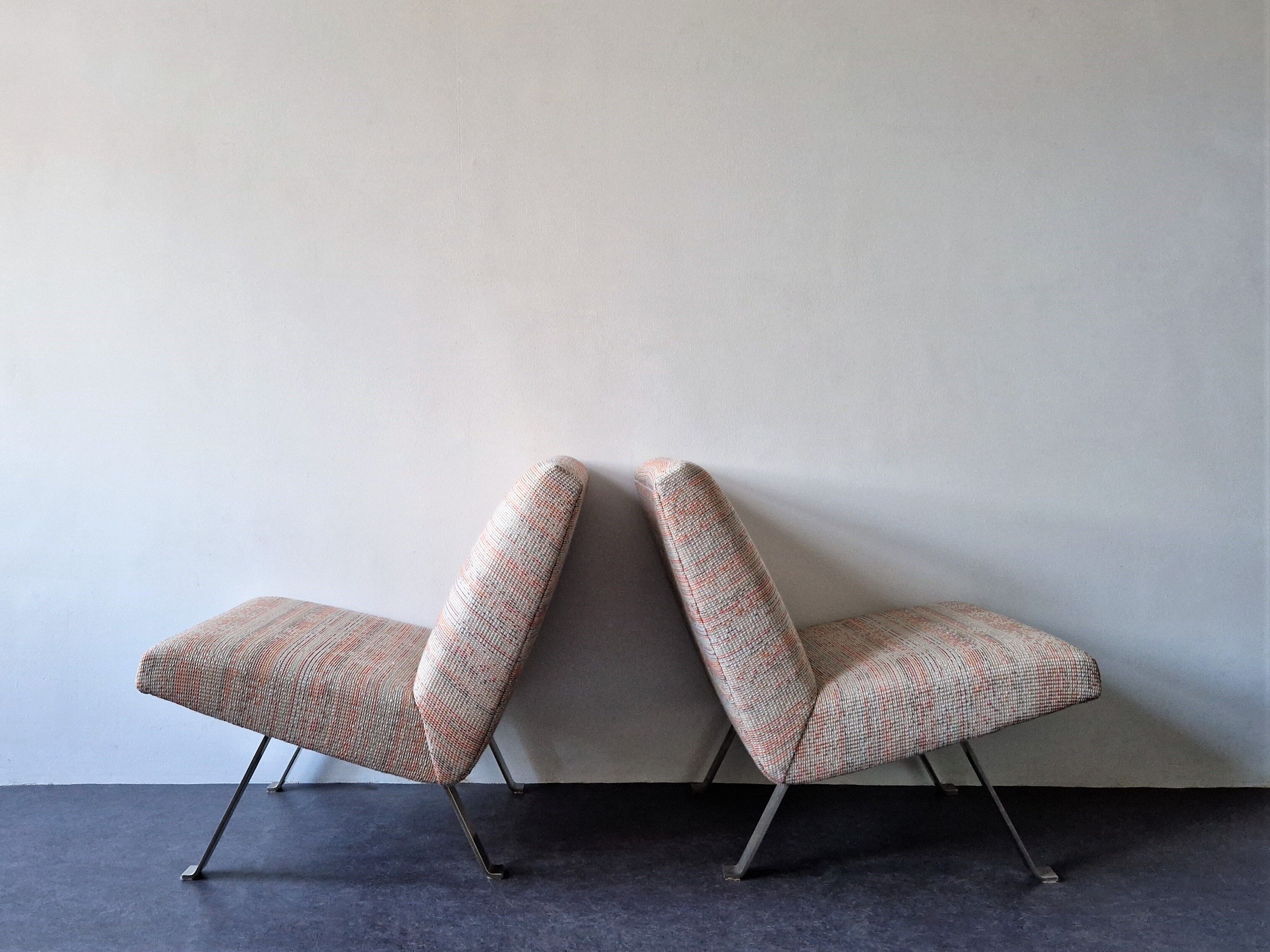 Set of 2 model 141 lounge chairs by Joseph Andre Motte by Artifort, The Netherlands 1955