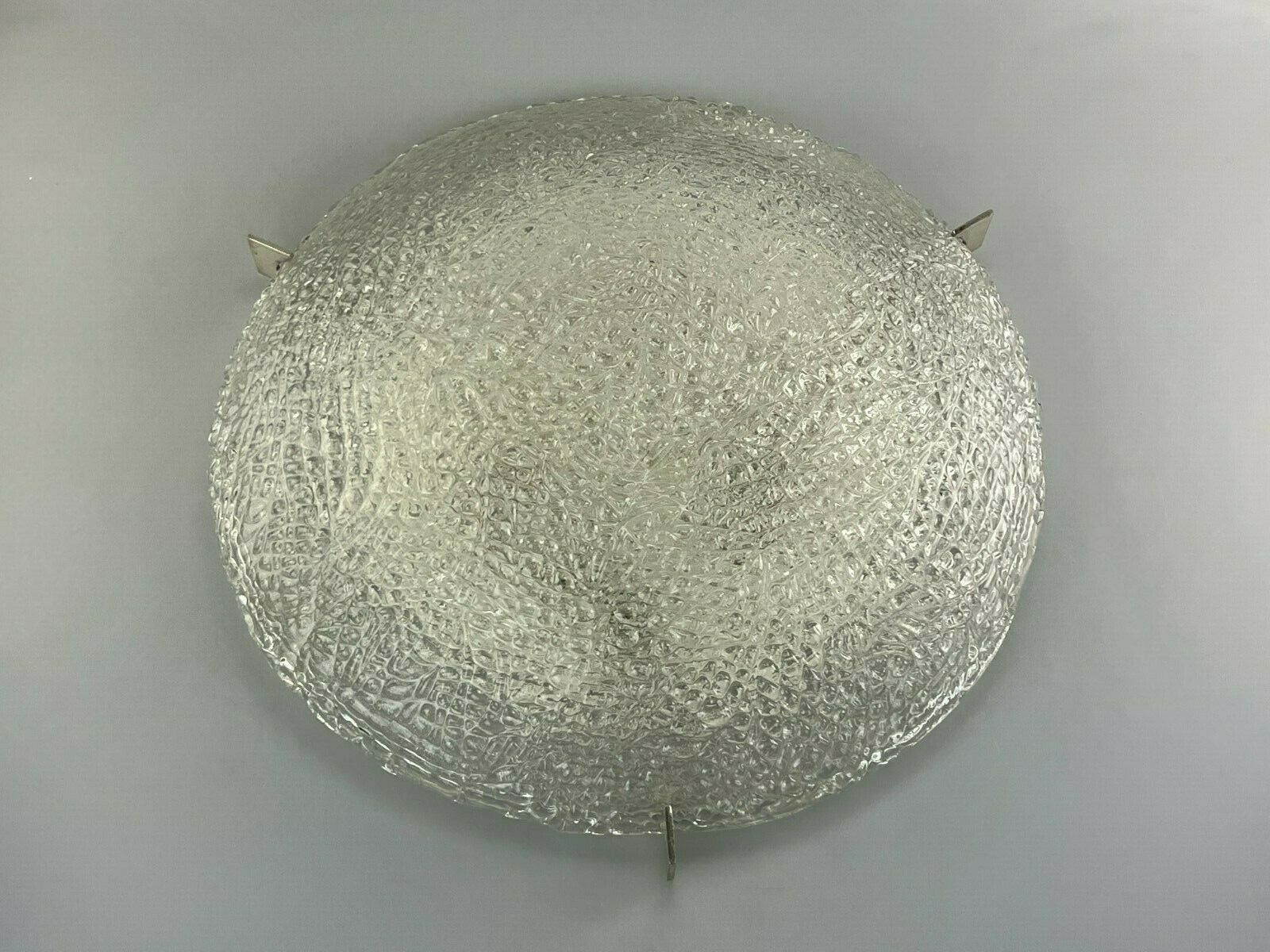 60s 70s Lamp Luminaire Plafoniere Flush Mount Ice Glass Kaiser Leuchten