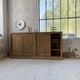 Large row of solid oak loom sliding doors