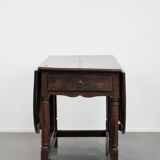 Antique English oak side/dining/gateleg table from the 18th century