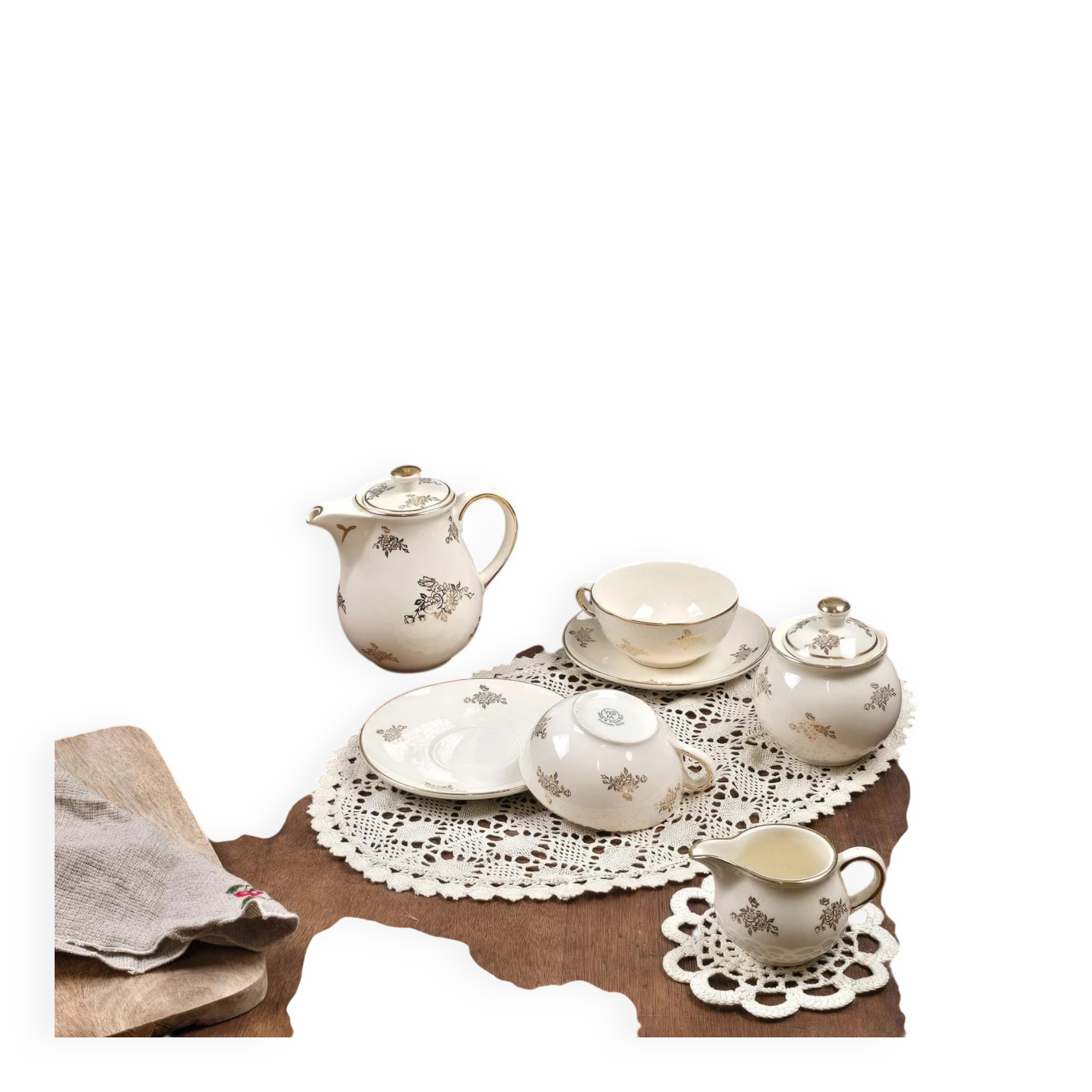 Service à thé crème & or – Villeroy & Boch Mettlach