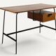 Bureau CM178 Pierre Paulin pour Thonet en chêne et métal noir – Années 1950