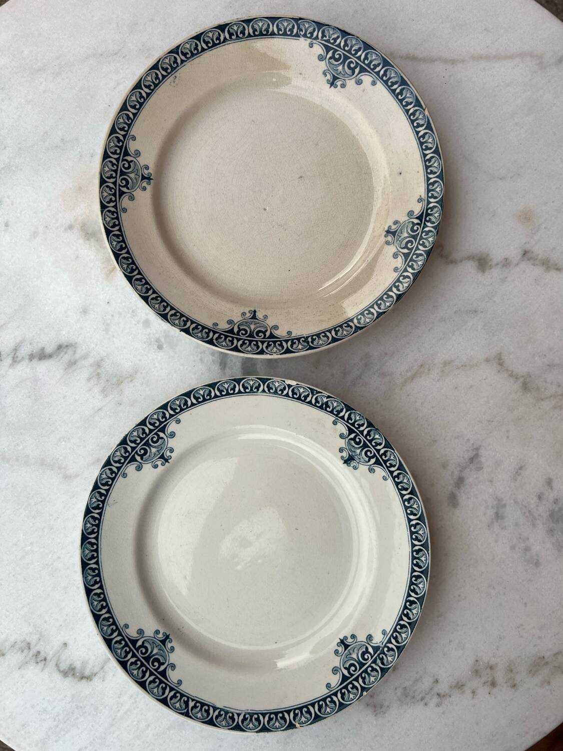 2 old earthenware plates - Rare model