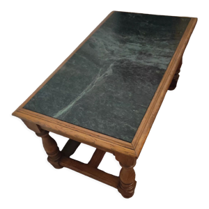 Table basse en marbre et bois massif
