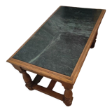 Coffee table in marble and solid wood