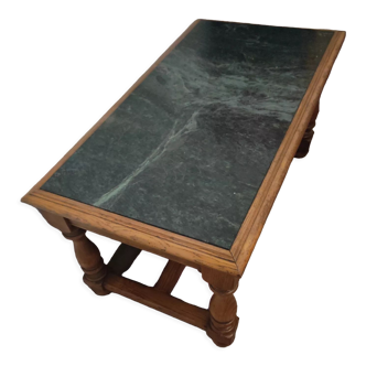 Coffee table in marble and solid wood