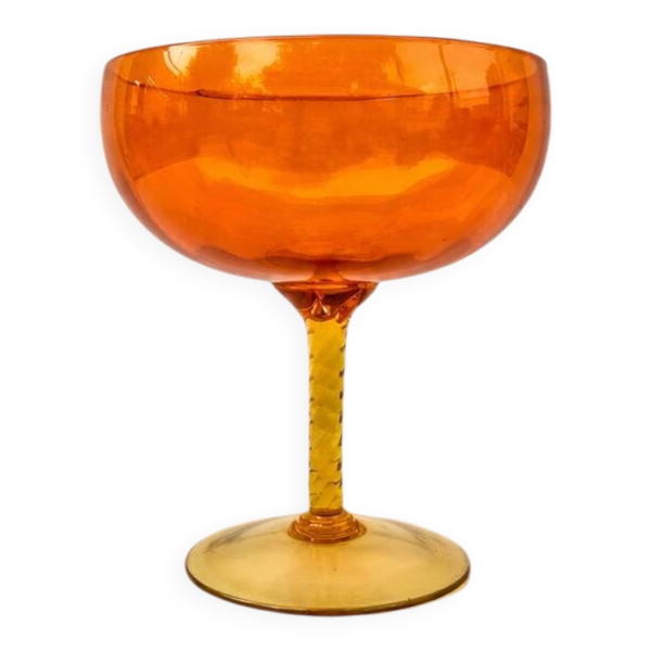 Grande coupe en verre soufflé style murano