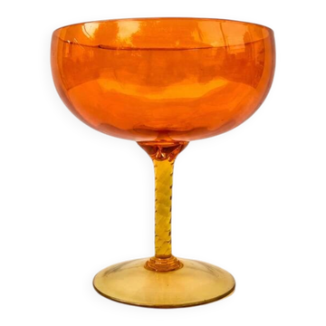 Grande coupe en verre soufflé style murano