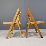 Chaises pliantes en bois du milieu du siècle, années 1950 - lot de 6