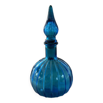 Carafe à décanter vintage en verre Empoli avec bouchon, Italie, années 1960