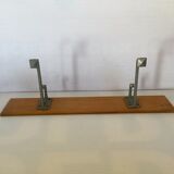 Wooden wall coat rack 2 hooks